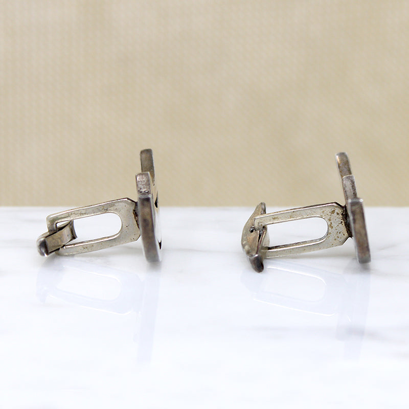 Handsome Scalloped Moon Sterling Cufflinks