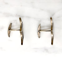Handsome Scalloped Moon Sterling Cufflinks