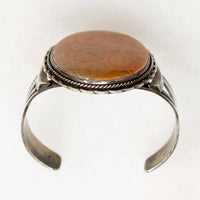Petrified Coral Hand Made Sterling Cuff Bracelet