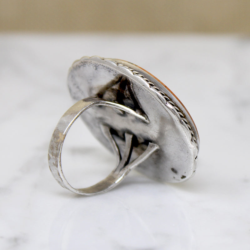 Petrified Coral in Glorious Sterling Silver Statement Ring