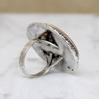 Petrified Coral in Glorious Sterling Silver Statement Ring