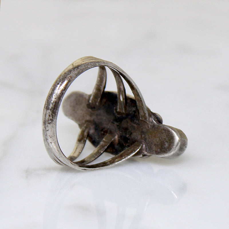 Bright Coral & Turquoise in Sterling Ring