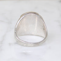 Chunky Modernist Men's Turquoise & Coral Ring