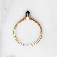 Dainty Sapphire Cabochon in Edwardian Solitaire Ring
