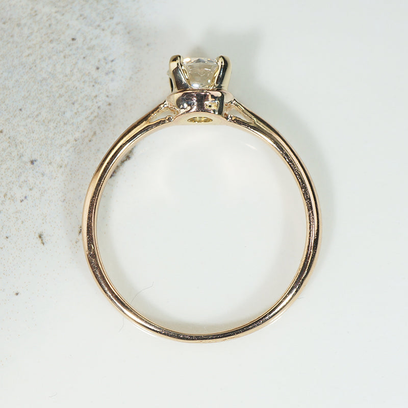 Graceful .63ct Old European Cut Diamond Solitaire Ring
