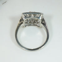 Deco Square Diamond and Sapphire Ring