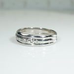 Swanky Round & Baguette Diamond White Metal Band