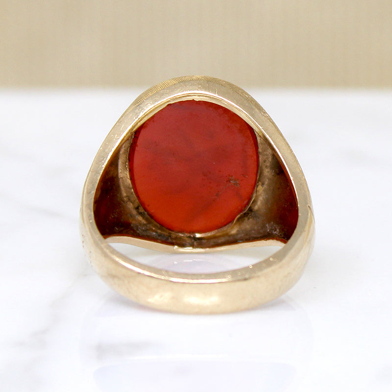 Classic 1970s Roman Soldier Intaglio Signet Ring