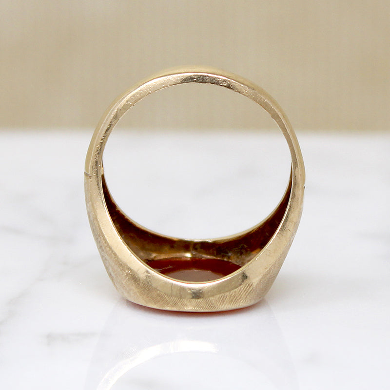 Classic 1970s Roman Soldier Intaglio Signet Ring