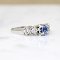 Cornflower Blue Sapphire & Diamond Engagement Ring