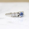 Cornflower Blue Sapphire & Diamond Engagement Ring