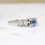 Cornflower Blue Sapphire & Diamond Engagement Ring