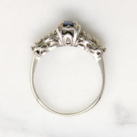 Cornflower Blue Sapphire & Diamond Engagement Ring