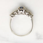 Cornflower Blue Sapphire & Diamond Engagement Ring