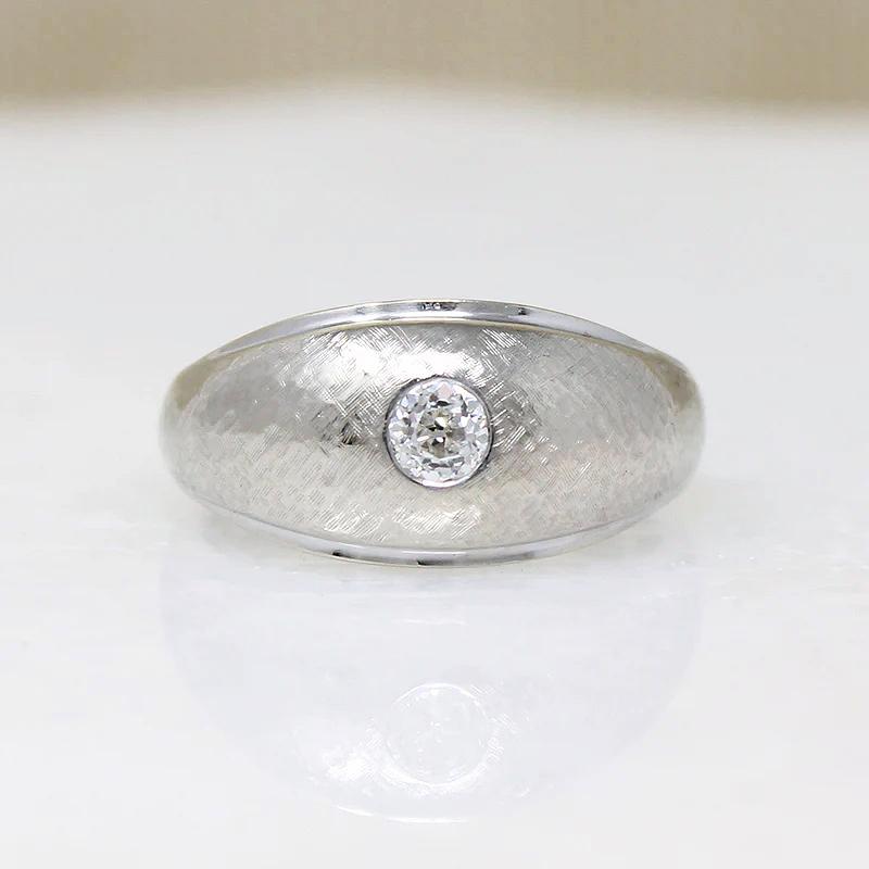 Mid Century White Gold & Diamond Gypsy Band 