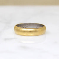 Satisfying 18k Gold Half Round Band Engraved "Sergio"
