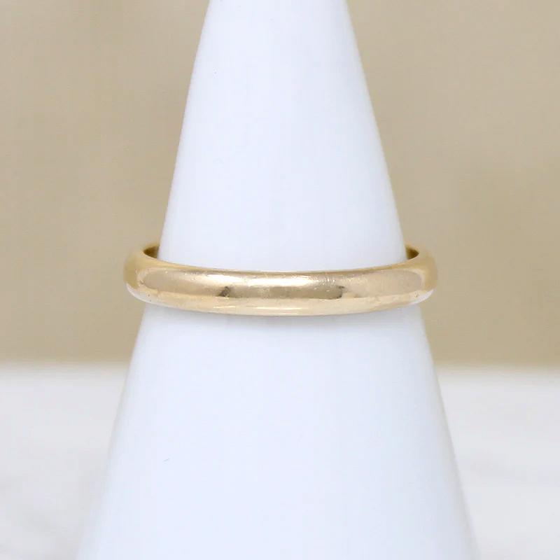 Slim "Trend" 14k Gold Half Round Band