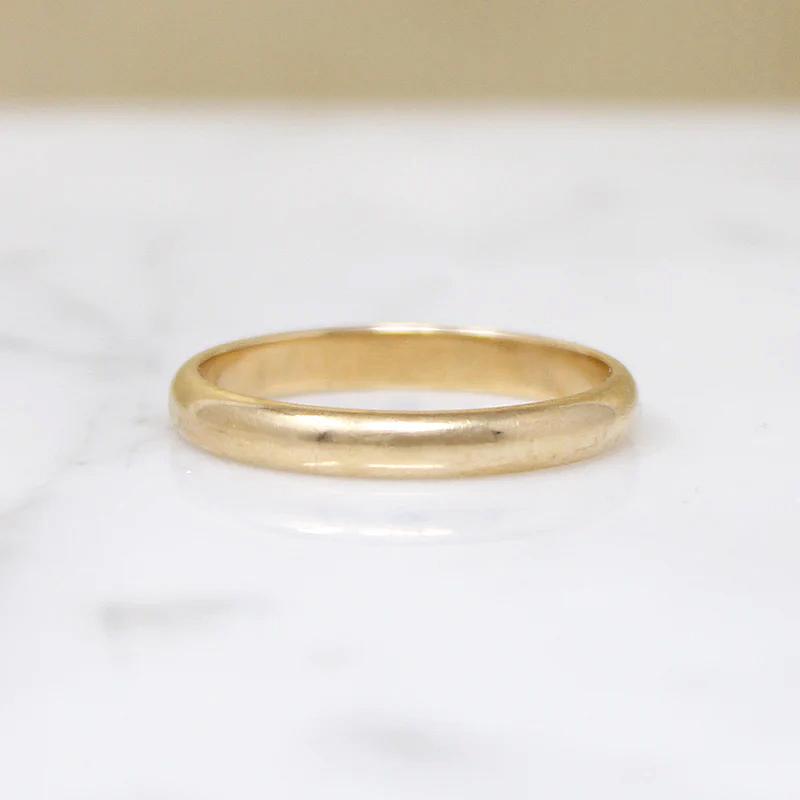 Slim "Trend" 14k Gold Half Round Band