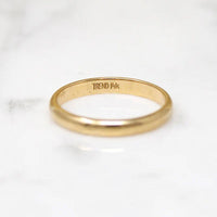 Slim "Trend" 14k Gold Half Round Band