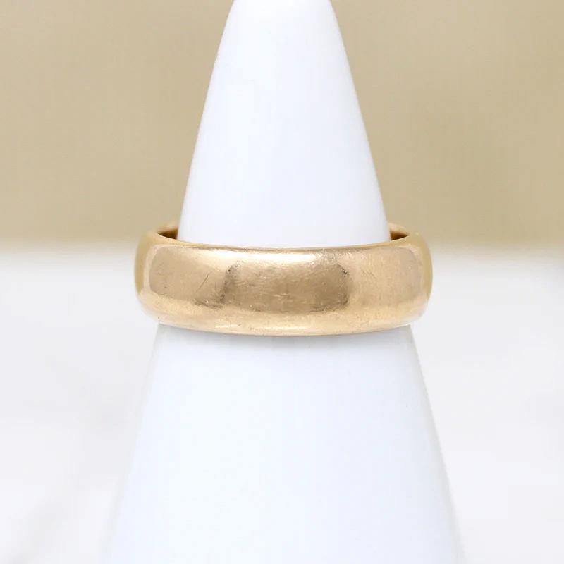 Mid Century Half Round 5.7mm Wide Gold Band