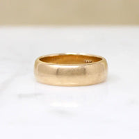 Mid Century Half Round 5.7mm Wide Gold Band