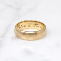 Mid Century Half Round 5.7mm Wide Gold Band