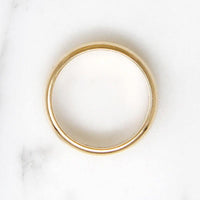 Mid Century Half Round 5.7mm Wide Gold Band