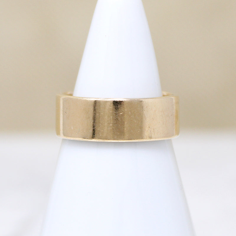 Wide 14k Gold Flat Band with Gravitas