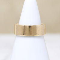 Wide 14k Gold Flat Band with Gravitas