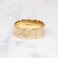 Wide 14k Gold Flat Band with Gravitas
