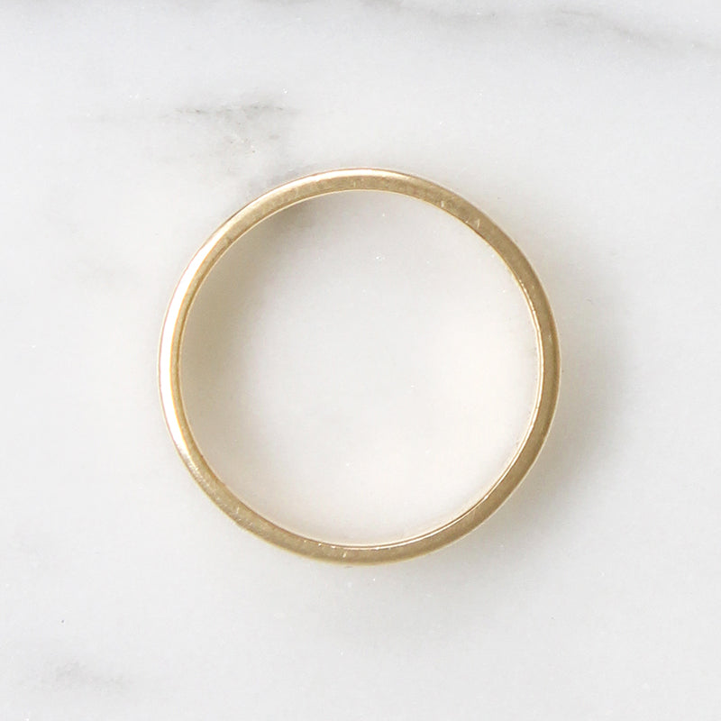 Wide 14k Gold Flat Band with Gravitas