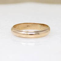 Size 13.75 Half Round Stepped Edge Gold Band