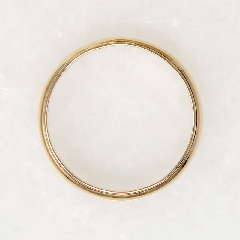 Size 13.75 Half Round Stepped Edge Gold Band