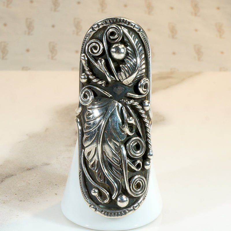 Stunning Sterling Shield-Shaped Statement Ring