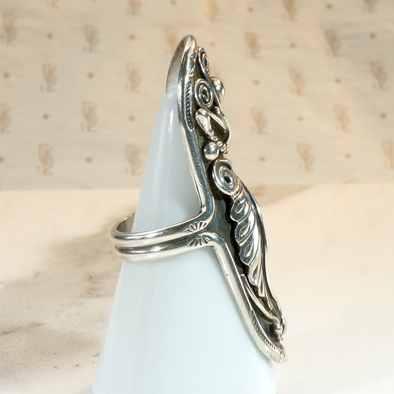 Stunning Sterling Shield-Shaped Statement Ring
