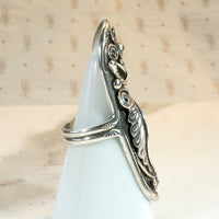 Stunning Sterling Shield-Shaped Statement Ring