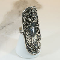 Stunning Sterling Shield-Shaped Statement Ring