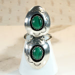 Double Shadowbox Malachite & Sterling Ring