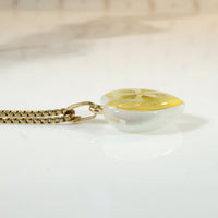 Real Four Leaf Clover in Resin Heart Pendant
