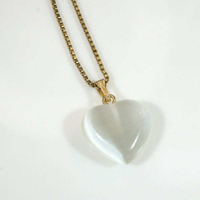 Real Four Leaf Clover in Resin Heart Pendant