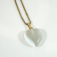 Real Four Leaf Clover in Resin Heart Pendant