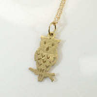 Darling 14k Gold Owl Charm Necklace