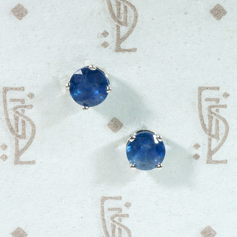 Twilight Blue 1ct Sapphire Stud Earrings