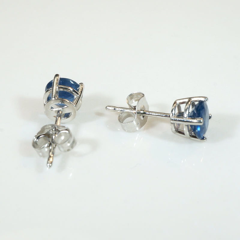 Twilight Blue 1ct Sapphire Stud Earrings