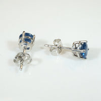 Twilight Blue 1ct Sapphire Stud Earrings