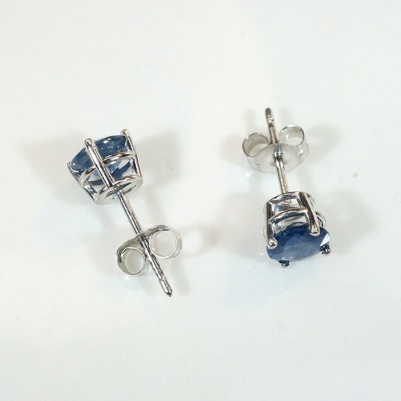 Twilight Blue 1ct Sapphire Stud Earrings