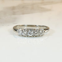 Mid-Century Five Diamond White Gold Band
