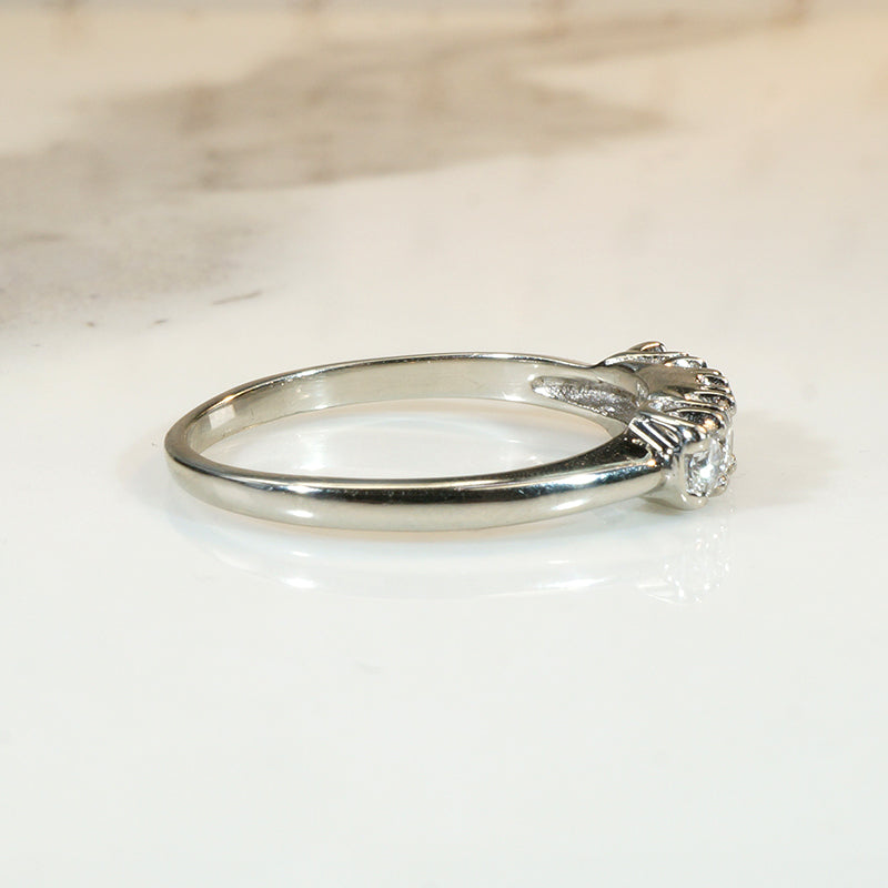 Mid-Century Five Diamond White Gold Band