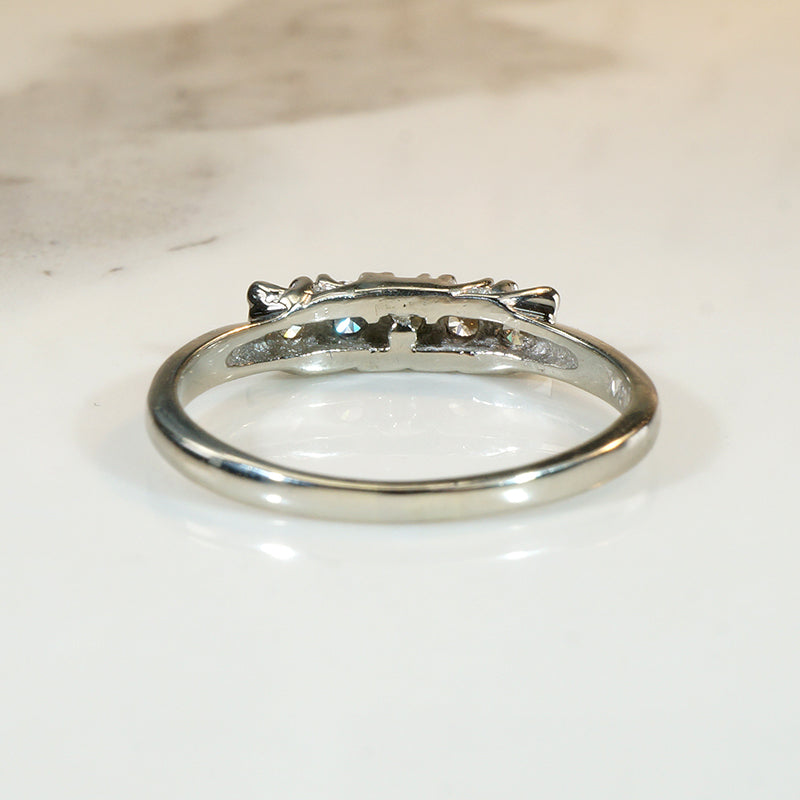 Mid-Century Five Diamond White Gold Band