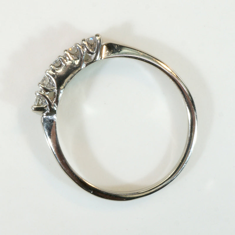 Mid-Century Five Diamond White Gold Band